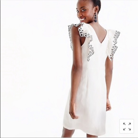 J. Crew Collection Eyelet Ruffle Sheath Dress - Picture 2 of 9